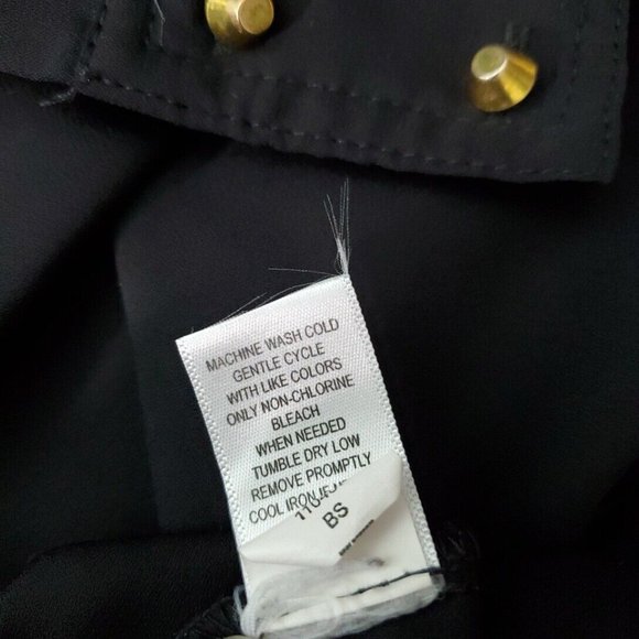 Ophelia Roe Top Plus Size 1X High Low Zip Pockets Semi Sheer Long Sleeve Black - Picture 6 of 6